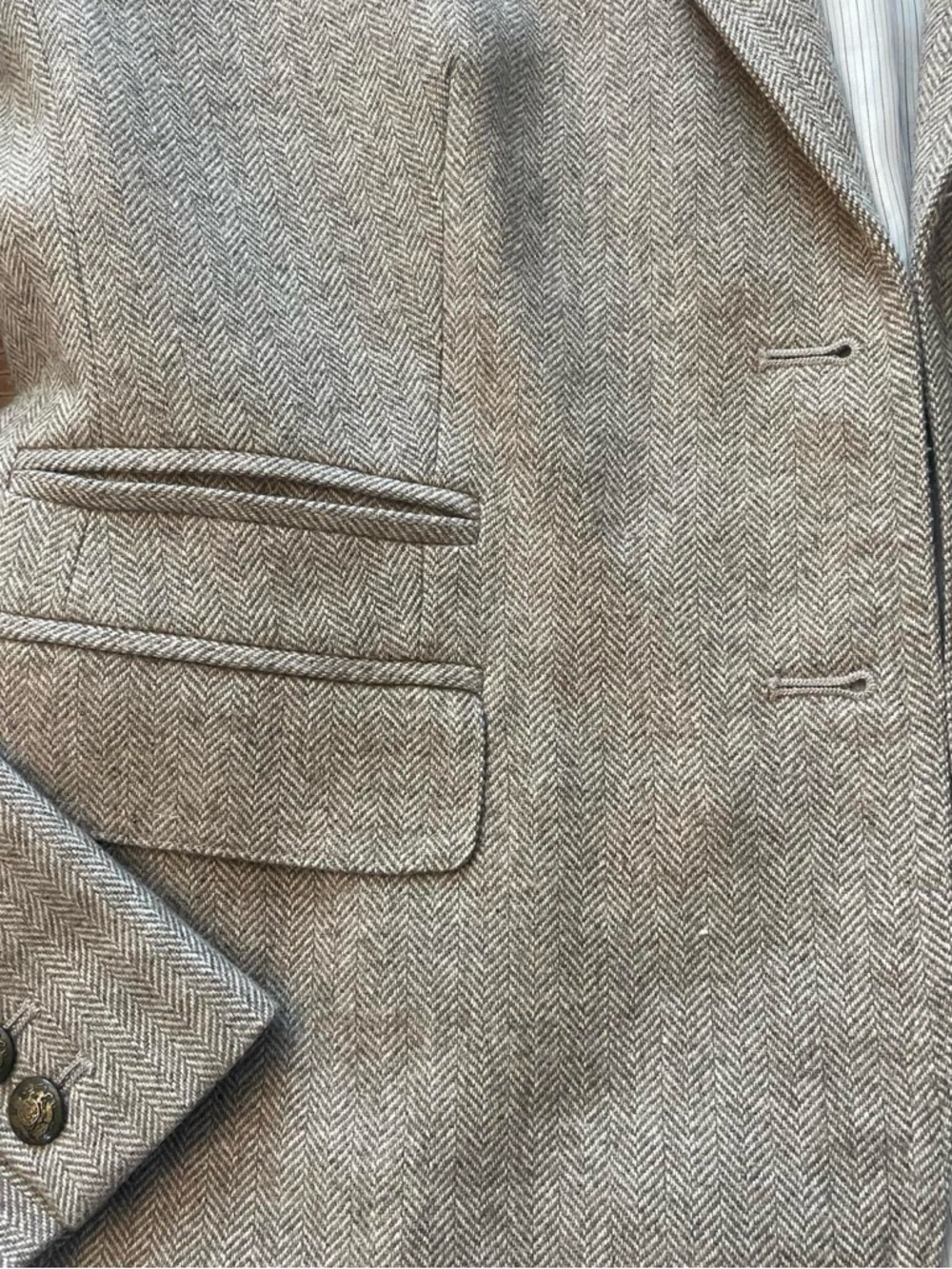 Banana Republic Chevron Academy Blazer Size 12 - Oatmeal color - Picture 4 of 6